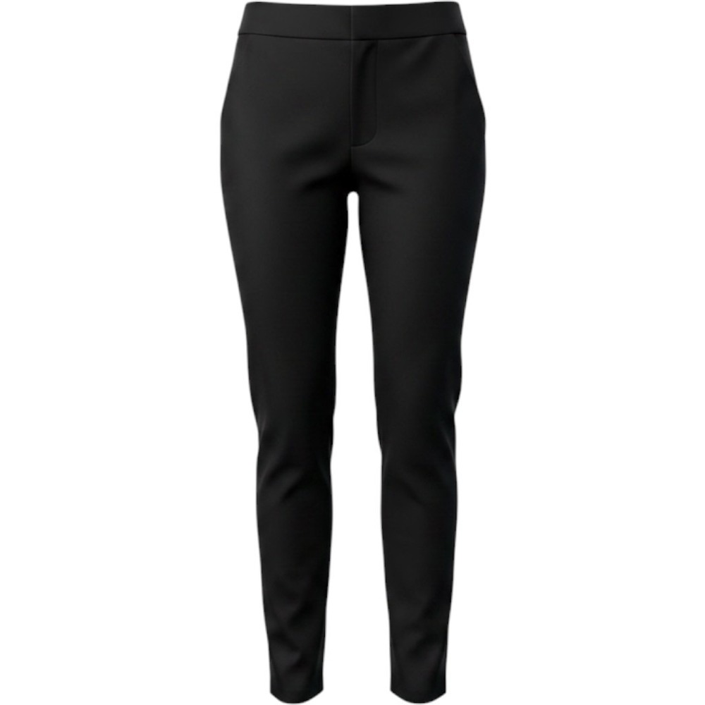 Chico's Slimming Pull On Pants Womens 2.5R Black Career Tapered Leg Ankle Trim